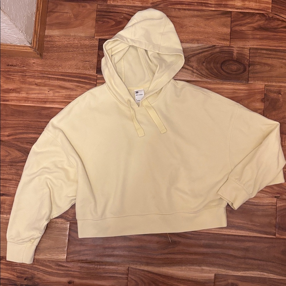 All in Motion Pale Yellow Cropped Hoodie